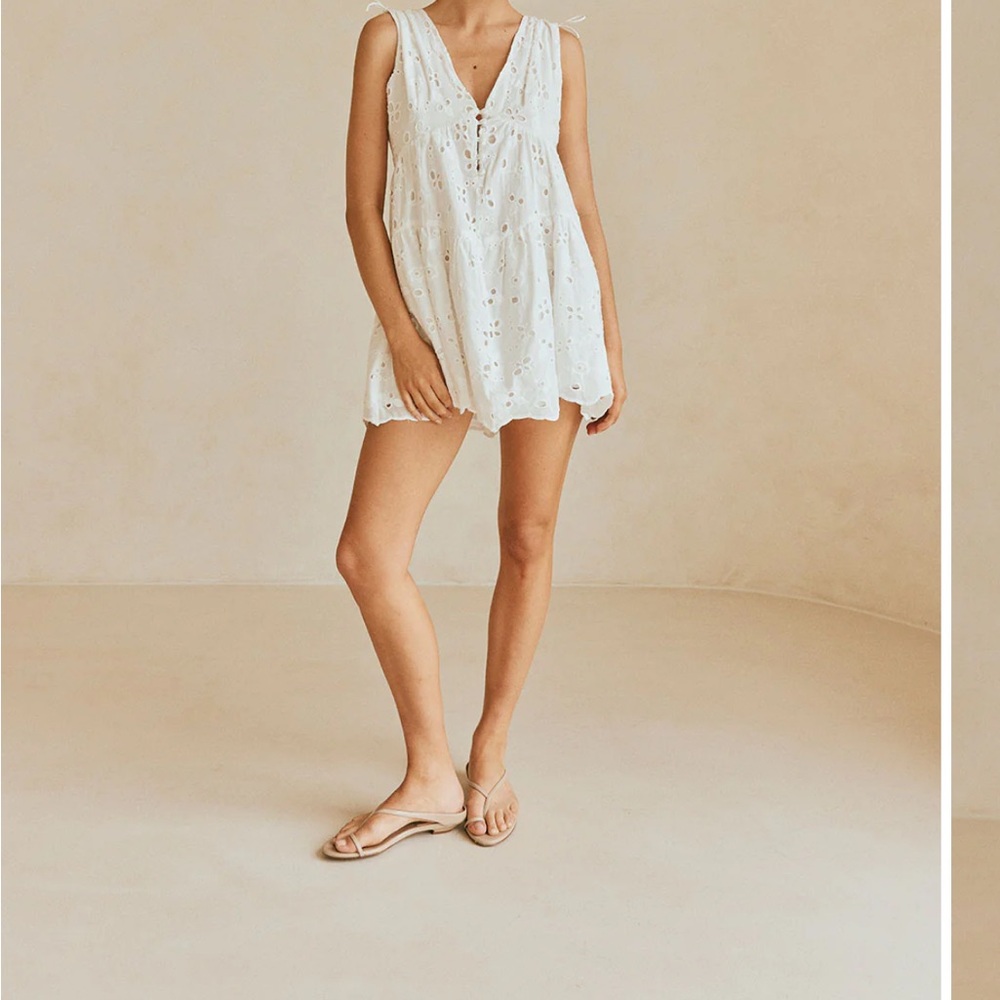 White Eyelet Swim Cover-Up